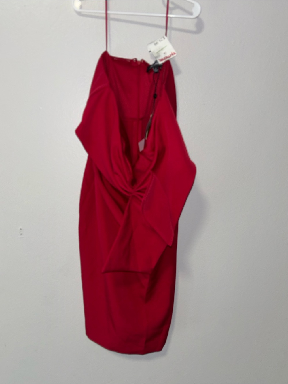 Sam Edelman Red Satin Twist-Front Dress